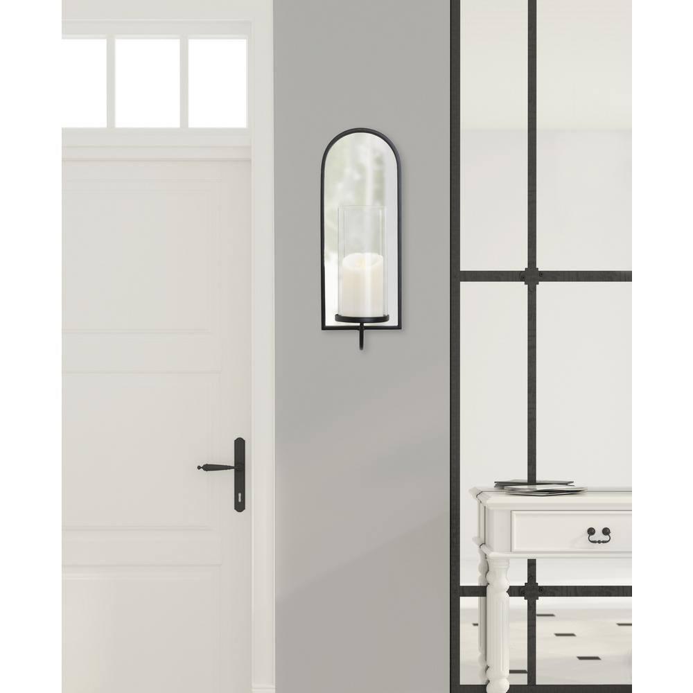 Kate and Laurel Ezerin Arch Metal Wall Sconce, 6x5x16, Black