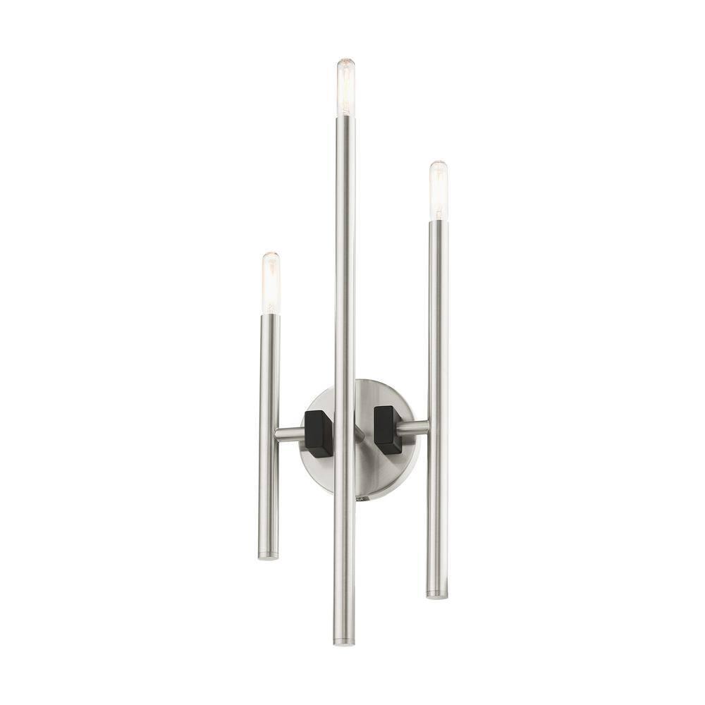 Livex Lighting Denmark 3 - Light Wall Light in  Brushed Nickel