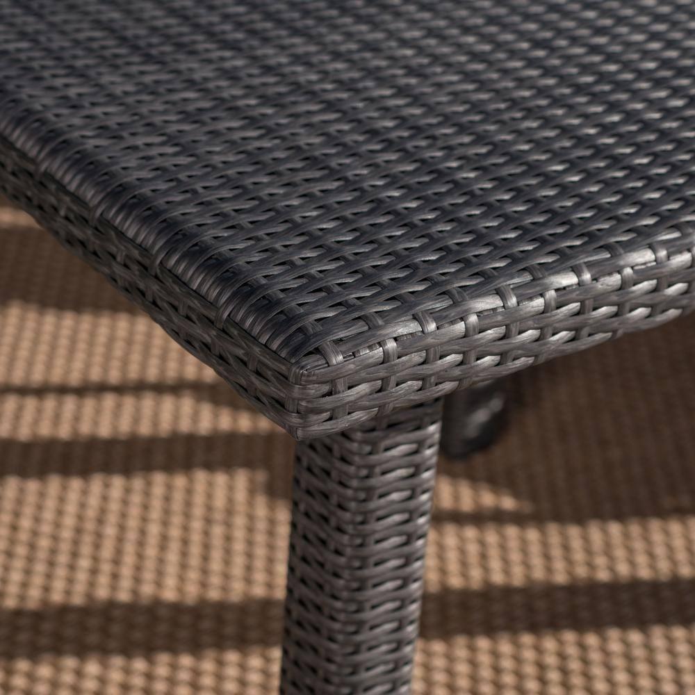 Noble House Fiona 64" Square Wicker Patio Dining Table in Gray