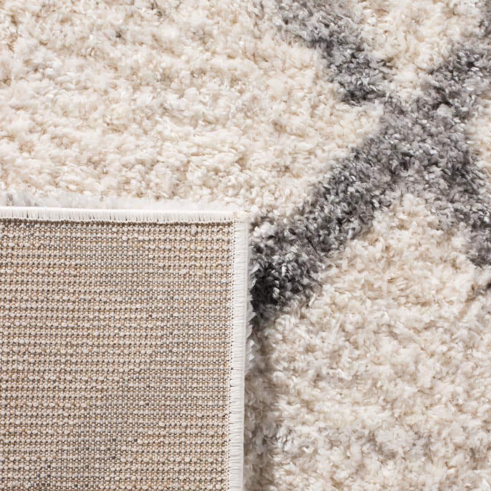 Berber Shag 200 BER215 Power Loomed Indoor Area Rug - Cream/Grey - 5'x7' - Safavieh