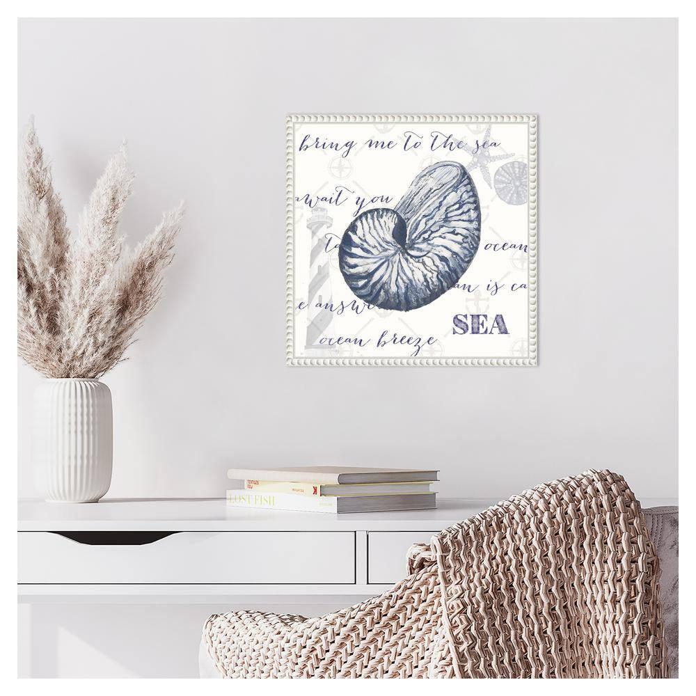 Amanti Art Indigo Ocean Treasures II by Gina Ritter Canvas Wall Art Print Framed 16 x 16-in.