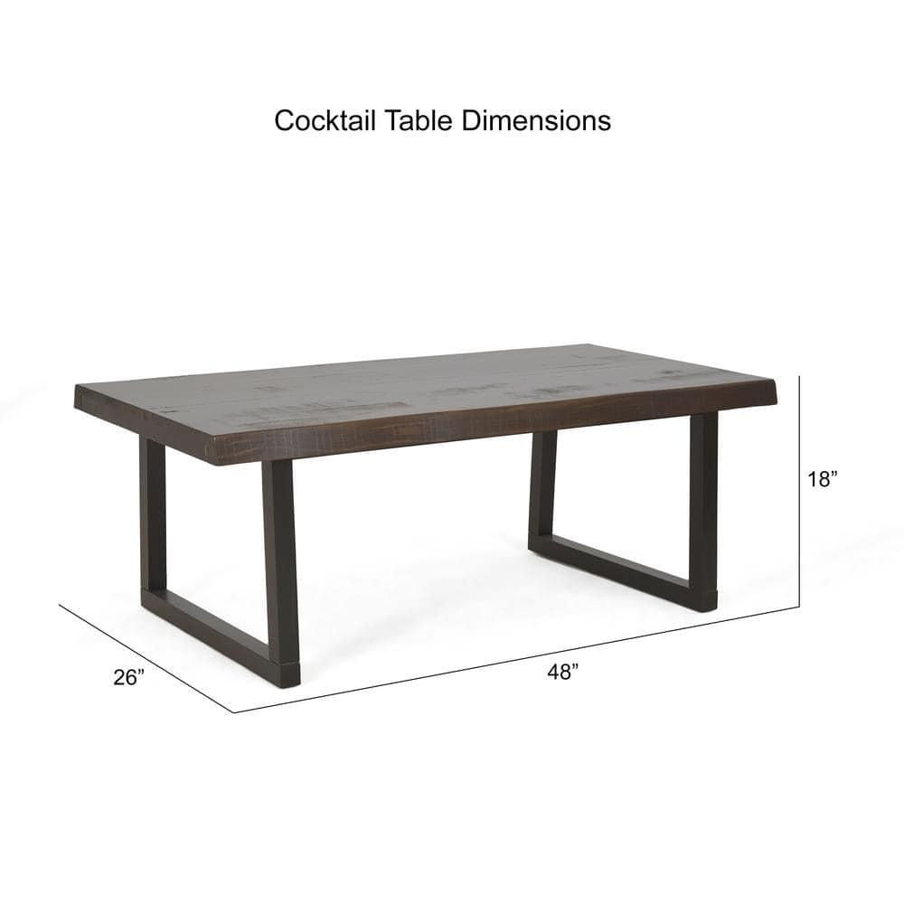 Jennings Live Edge Cocktail Table Cherry/Black - Steve Silver Co.: Pine Veneer, Metal Glides, CSA Certified