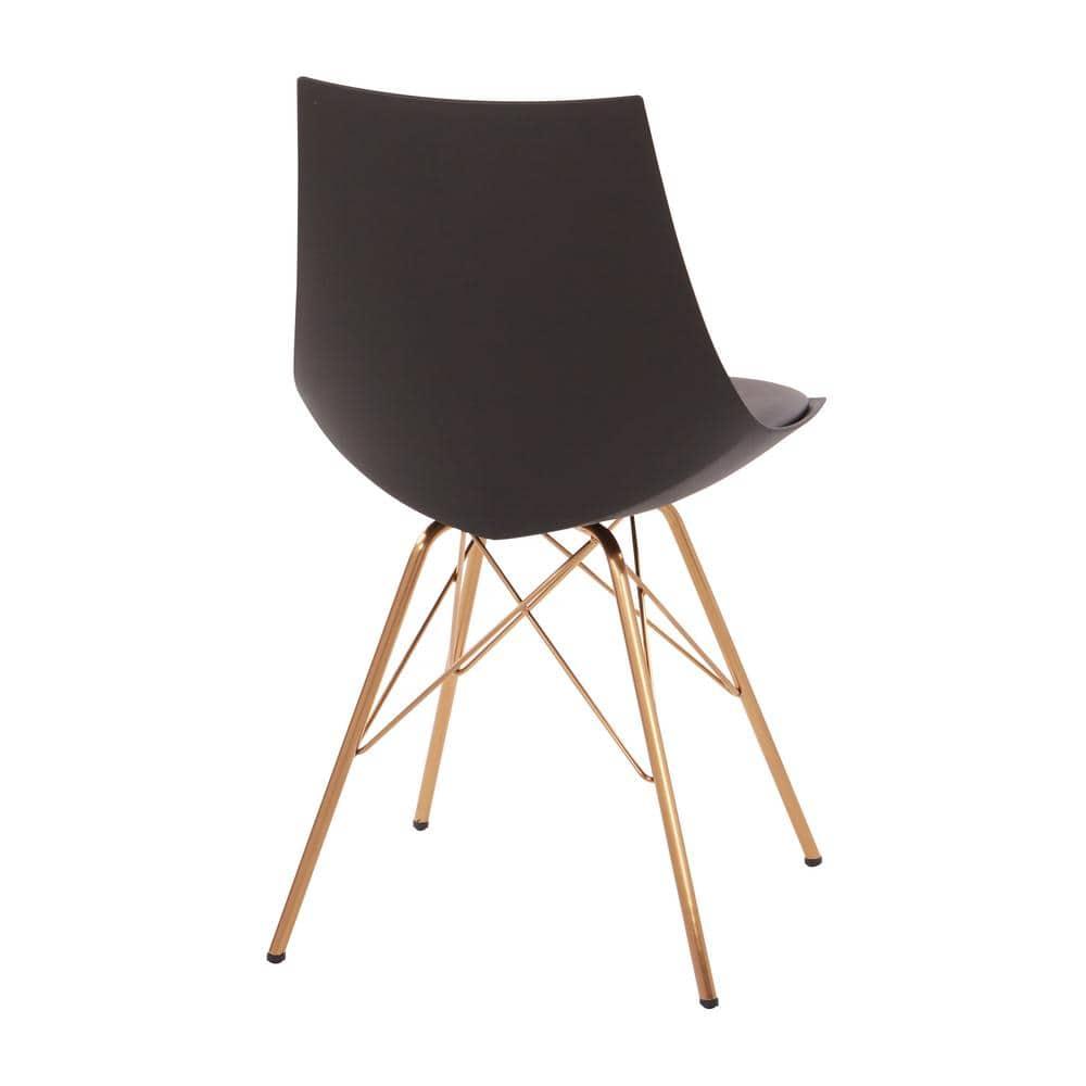 Oakley 18.5 in. Width Standard Black/Gold Faux Leather Guest Office Chair