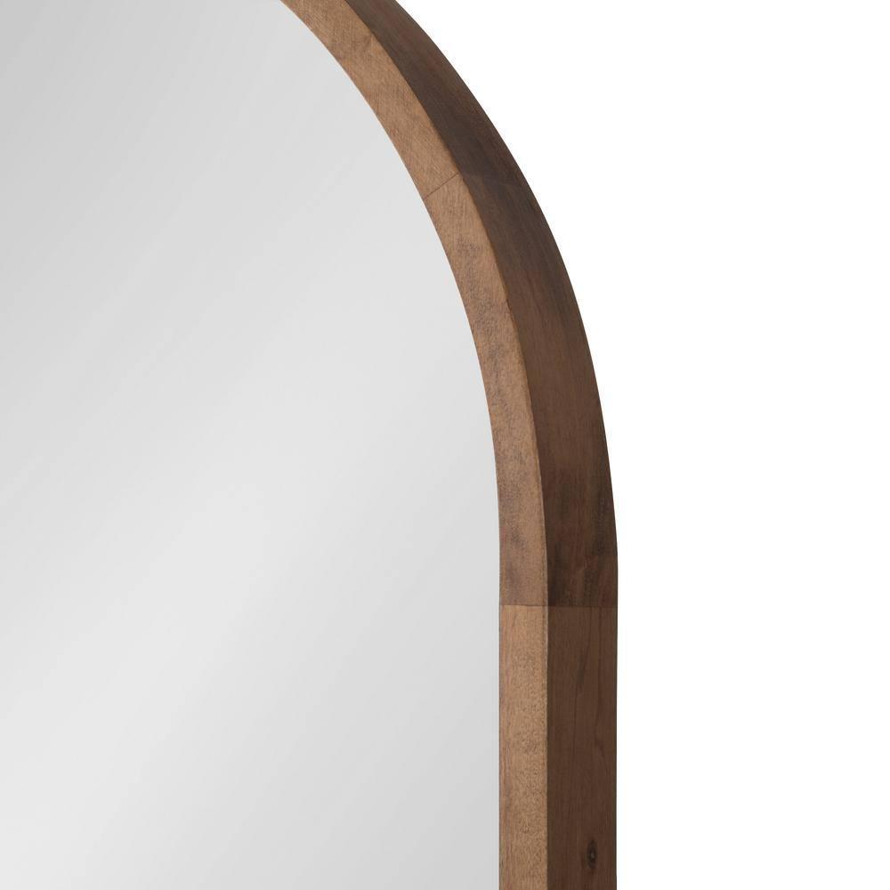 24" x 36" Hutton Wood Framed Capsule Wall Mirror Rustic Brown - Kate & Laurel All Things Decor