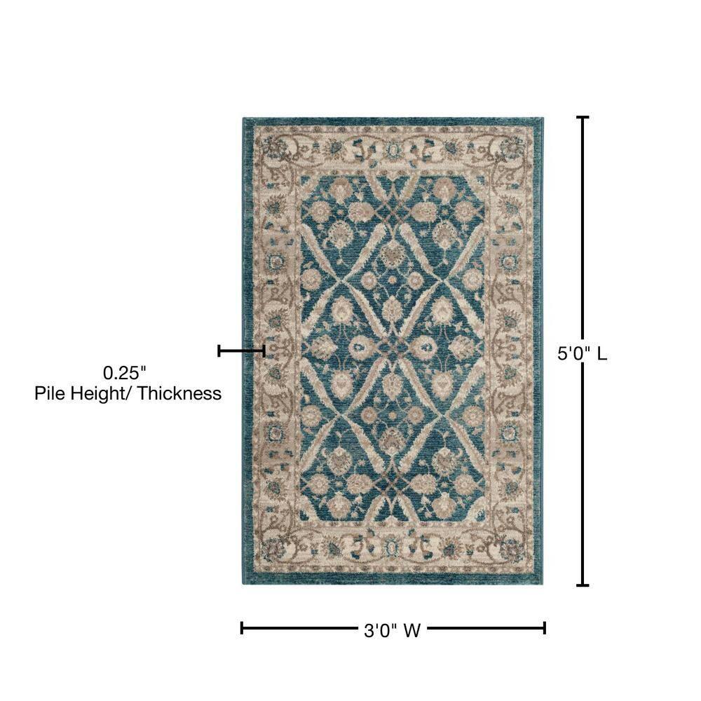 Sofia SOF378 Power Loomed Area Rug - Blue/Beige - 3'x5' - Safavieh.