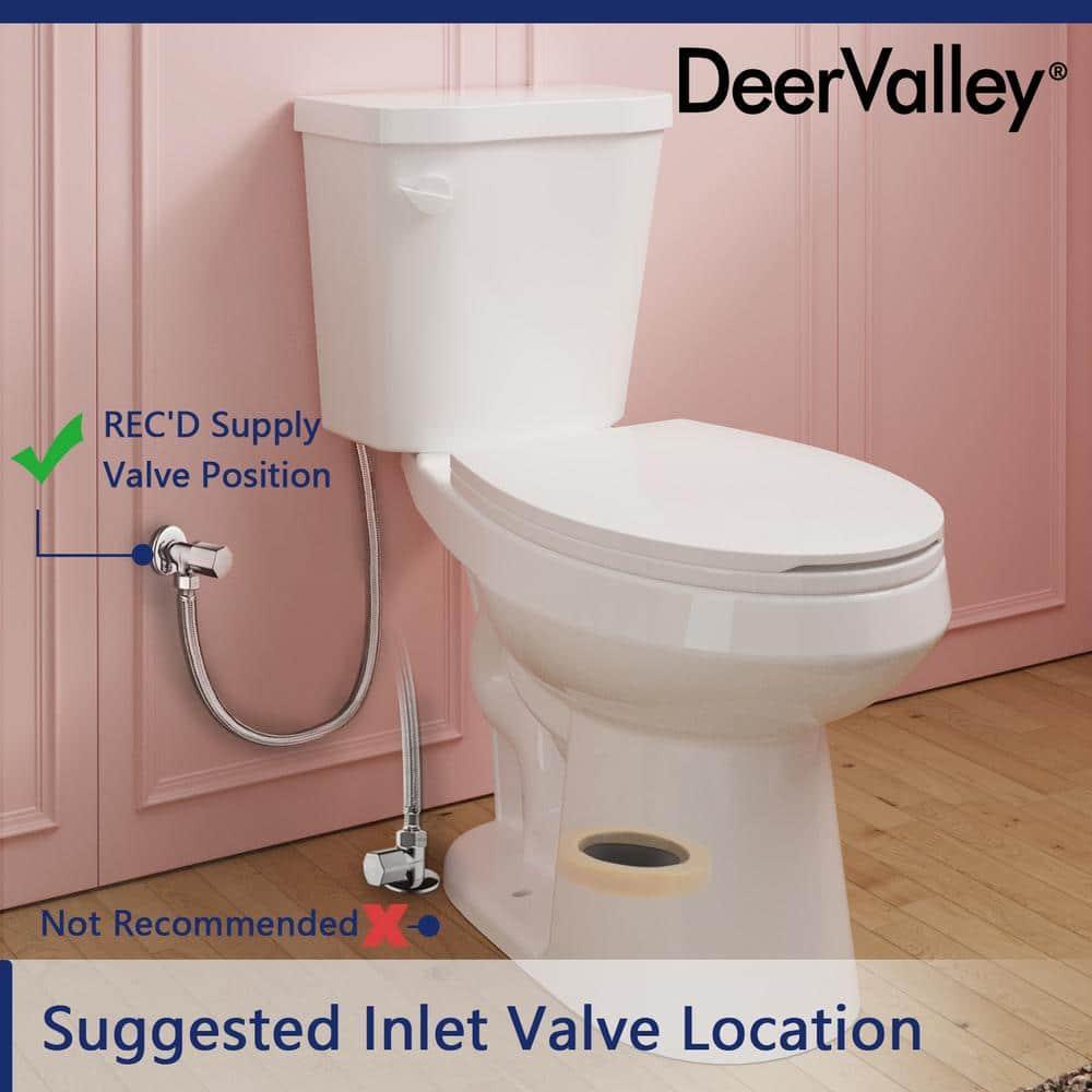 DeerValley Dynasty Elongated Toilet Two-Piece Toilets, ADA Height 17.5" Comfort Chair Height Toilet Bowl With Soft Close Seat