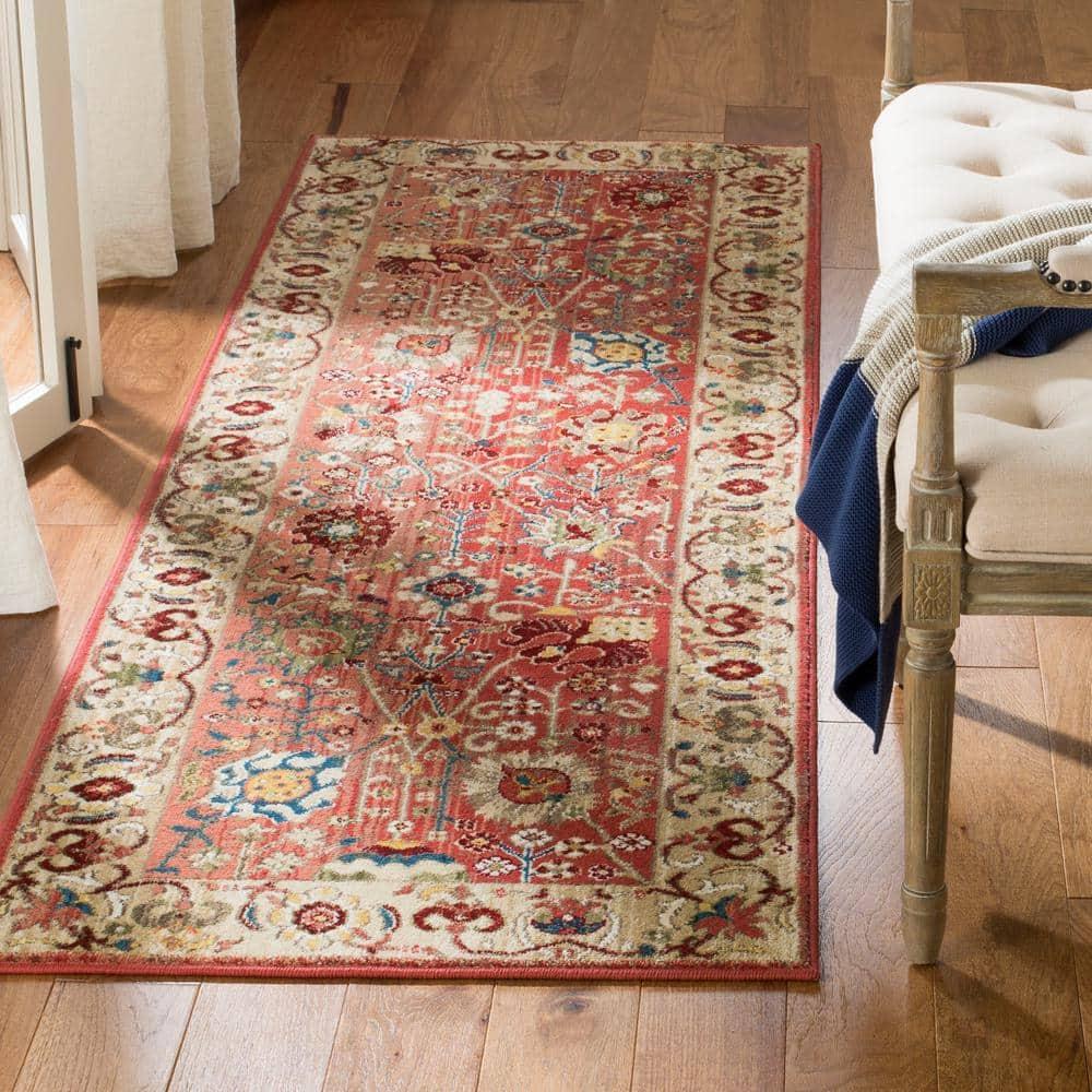 Kashan KSN303 Power Loomed Runner Rug - Red/Beige - 2'6"x8' - Safavieh