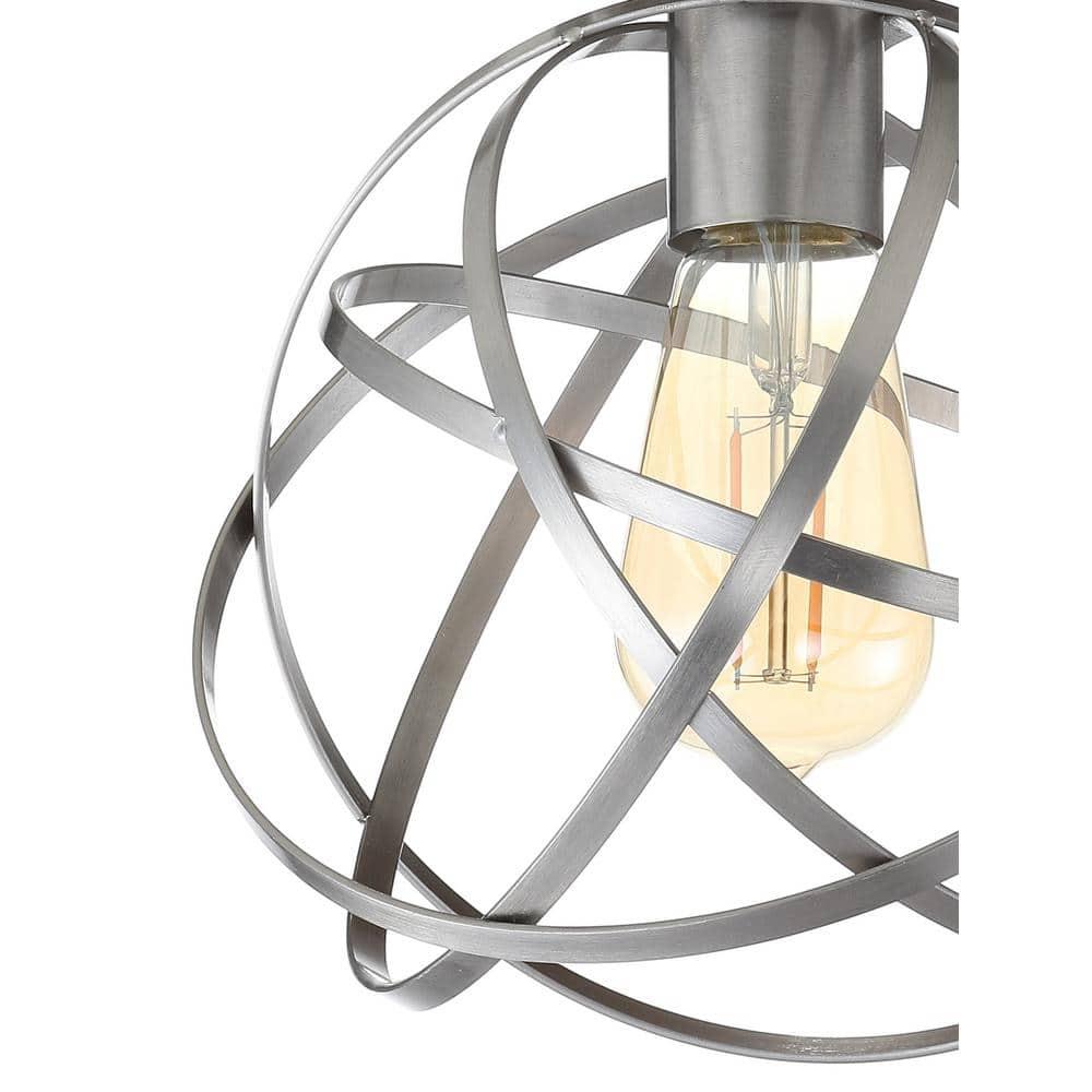 Alba 8.5" Metal Orb LED Flush Mount, Nickel