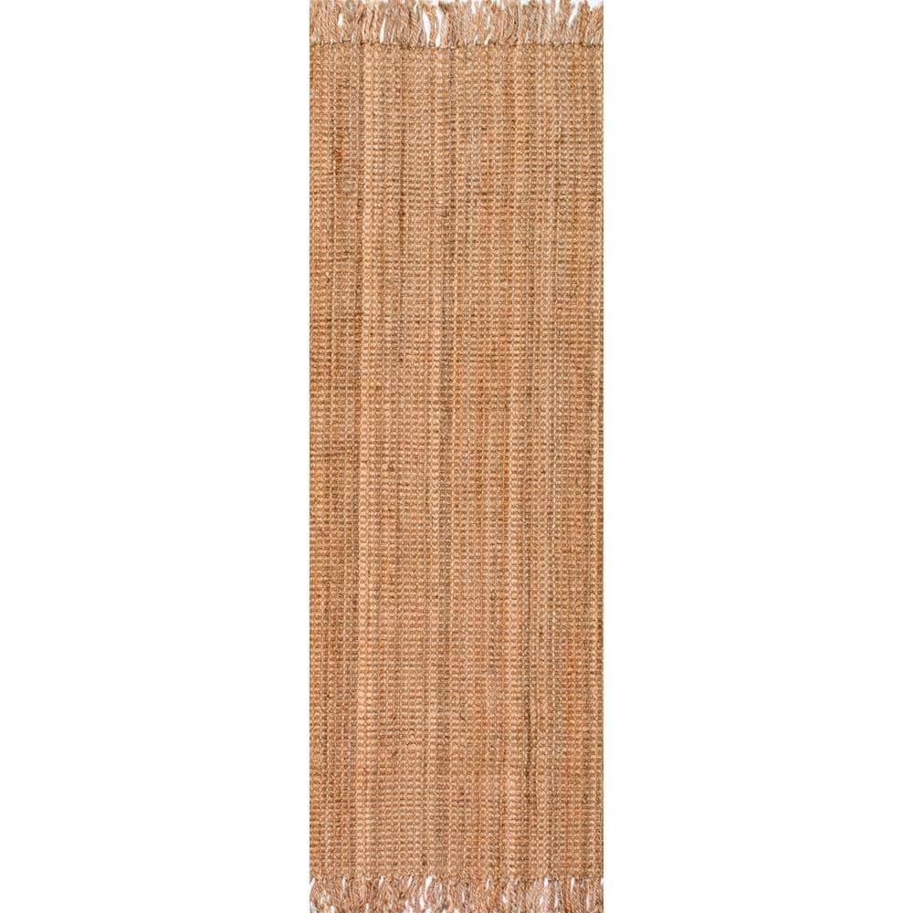 nuLOOM Daniela Chunky Jute Natural 2' 6" x 10' Farmhouse Runner Rug