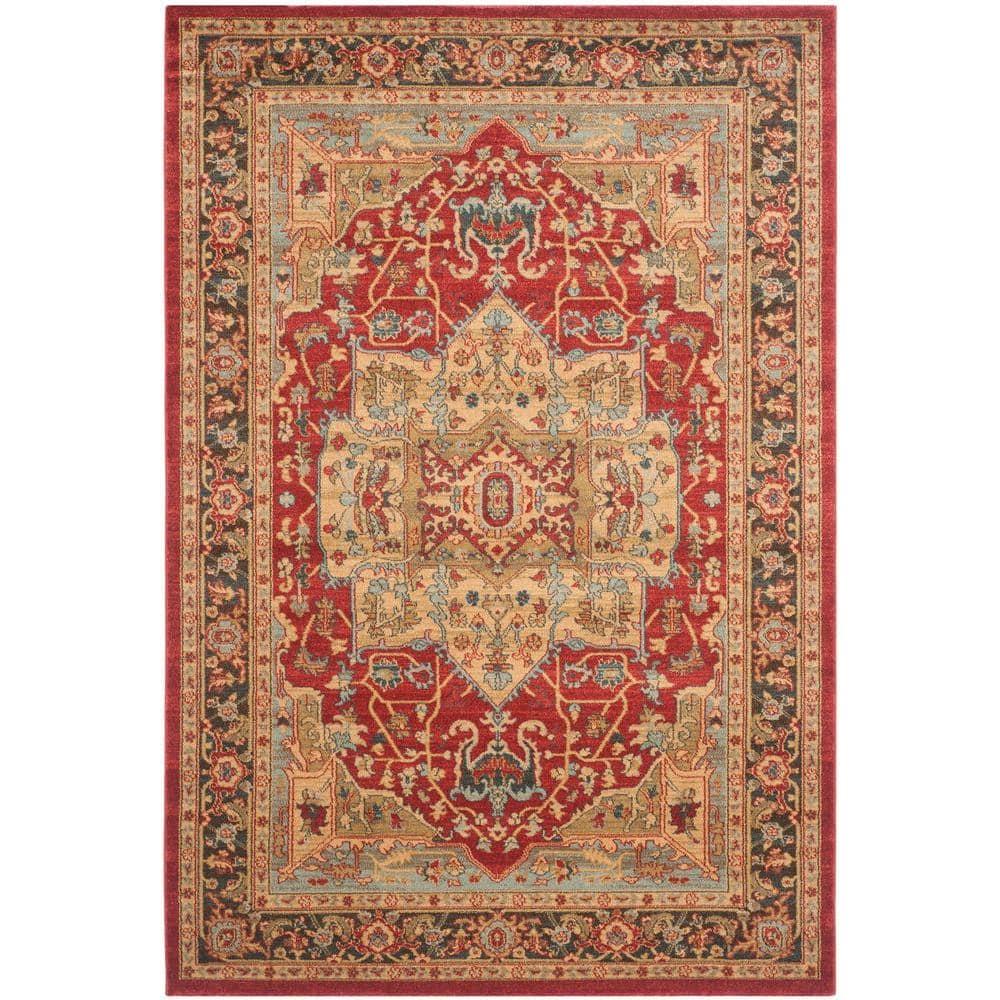 Mahal MAH625 Power Loomed Area Rug - Natural/Navy - 5'1"x7'7" - Safavieh.