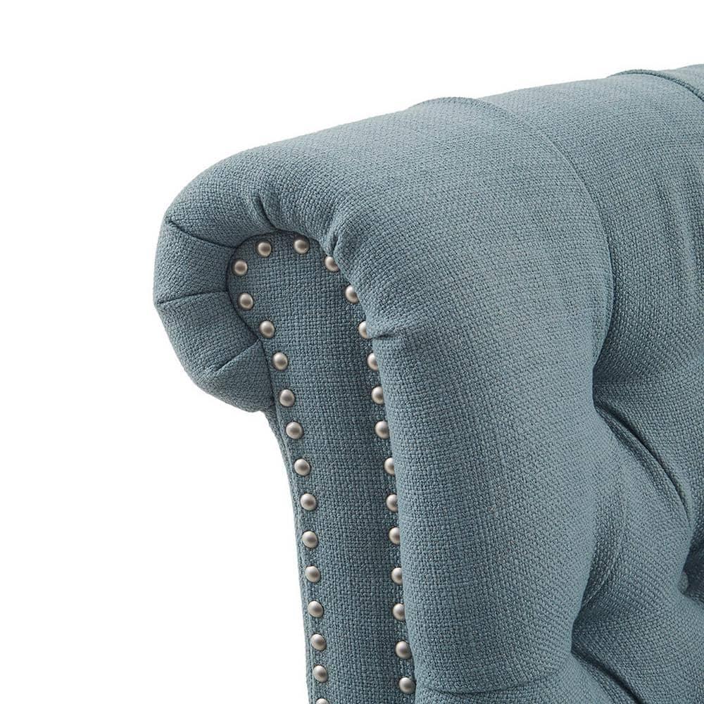 Zak Recliner Blue: Madison Park, Polyester & Linen Upholstery, Wood Frame, Foam Fill, Spot Clean