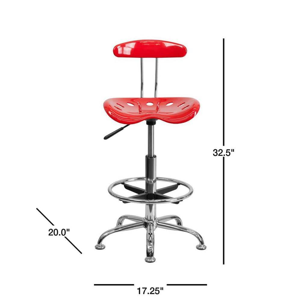 Monroe Vibrant Chrome Drafting Stool with Tractor Seat