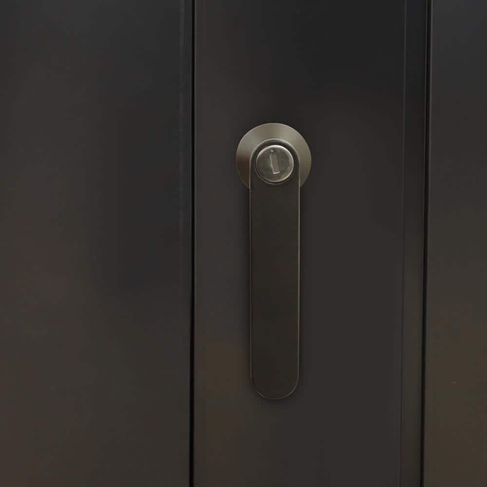 VEIKOUS 8'x10' Outdoor Storage Shed, Metal Tool Storage Sheds 80 sq ft, w/Lockable Door & Air Vent, Grey