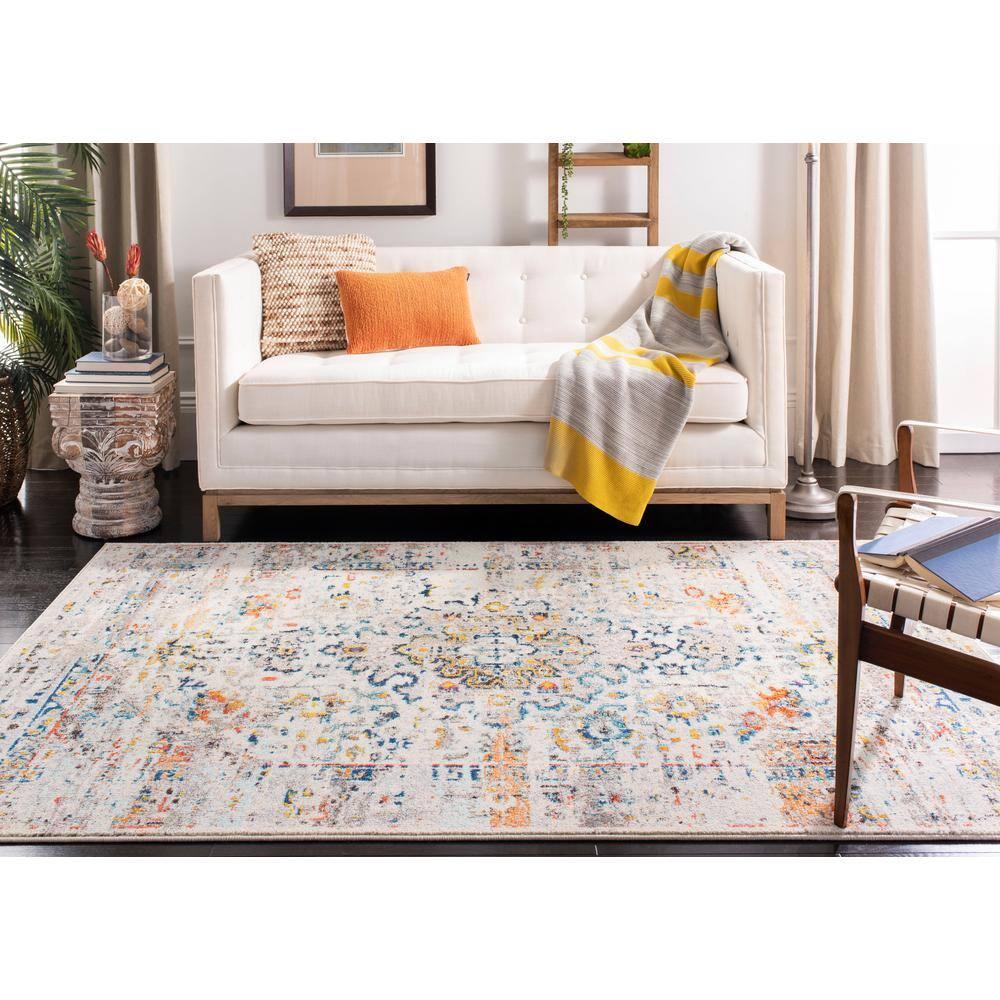 Madison MAD474 Power Loomed Indoor Area Rug - Cream/Blue - 8'x10' - Safavieh