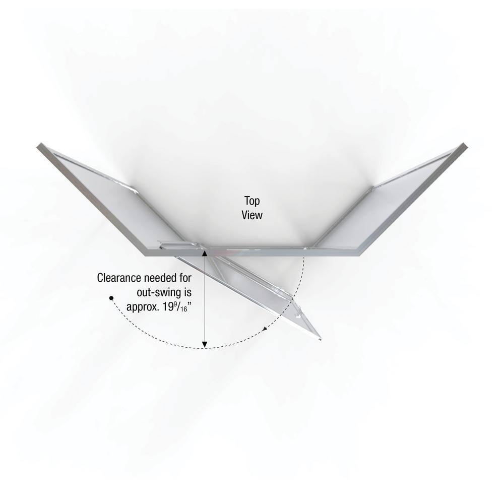 Deluxe 57.625'' W 65.12'' H Framed Neo-angle Reversible Shower Enclosure