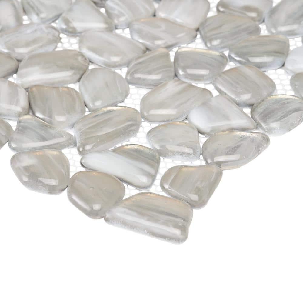 Fractal Pebble 11.88 in. x 11.88 in. Polished Glass Wall Mosaic Tile (0.98 Sq. Ft. / Each)