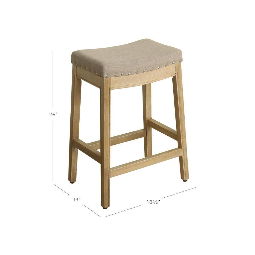 26" Blake Backless Counter Height Barstool with Nailheads - HomePop