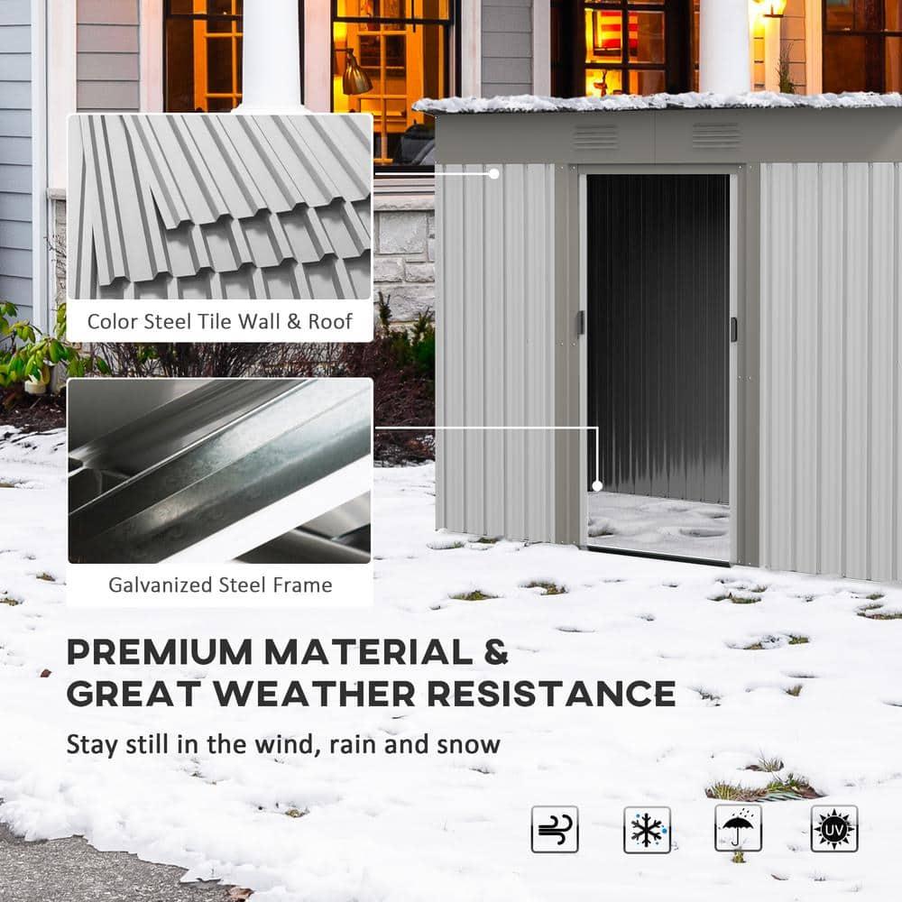 Outsunny Metal Lean-To Storage Shed