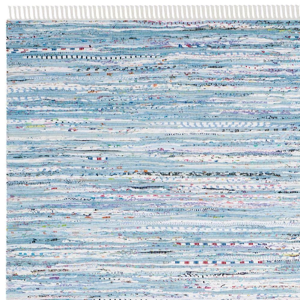 Rag Rug RAR125 Hand Woven Indoor Area Rug - Light Blue/Multi - 5'x7' - Safavieh.