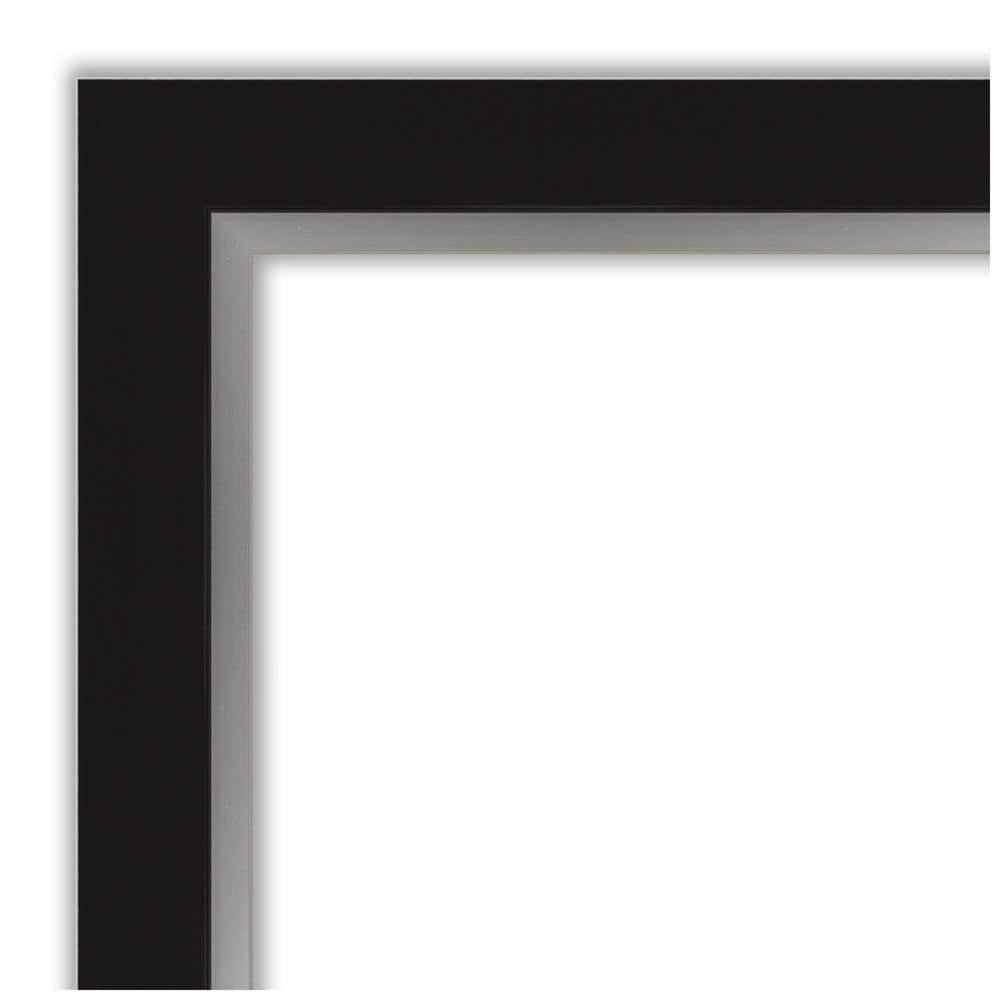 Amanti Art Eva Black Silver Framed Wall Mirror - 21.38 x 25.38 in