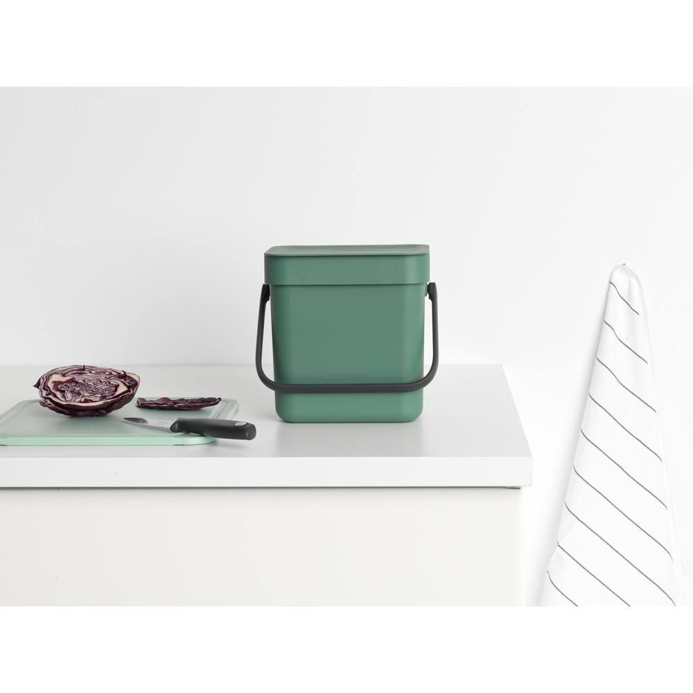 Brabantia Sort & Go 0.8 Gallon Plastic Odor Resistant Indoor Kitchen Composter