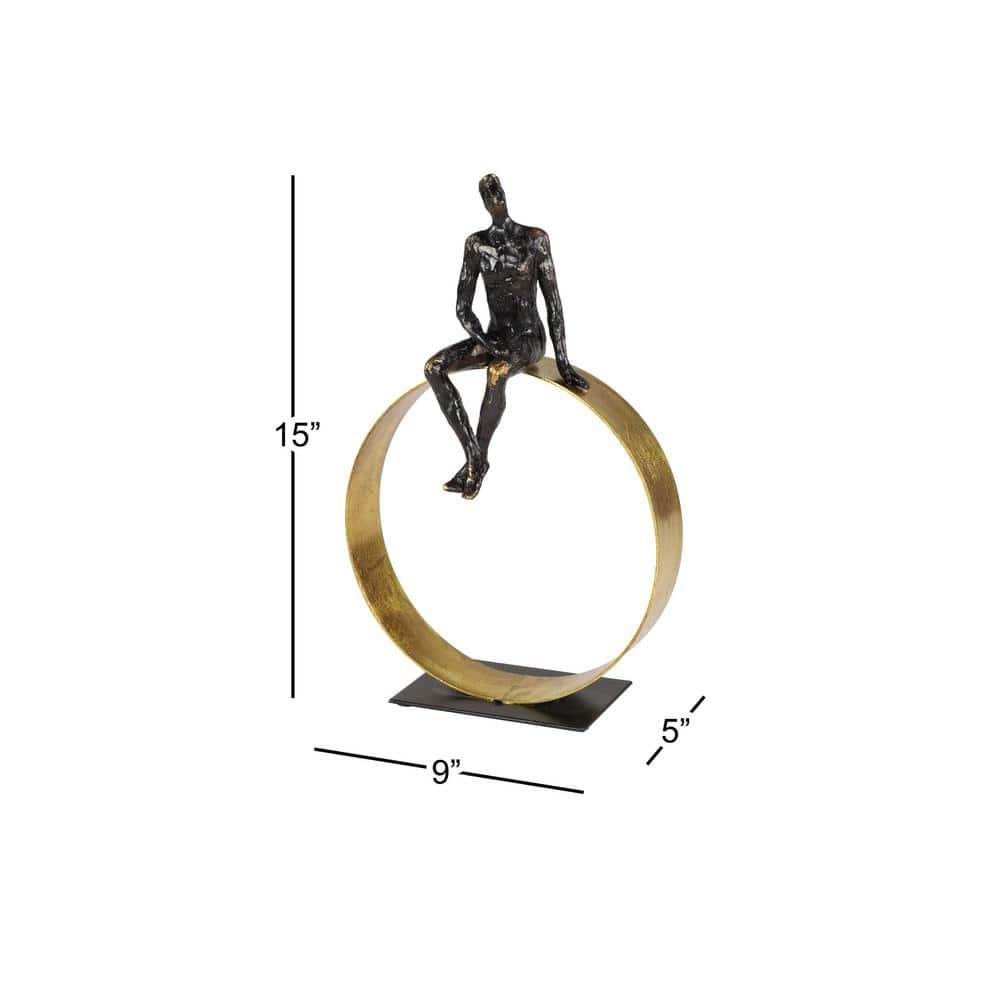 9" x 15" Black Polystone People Sculpture, by DecMode