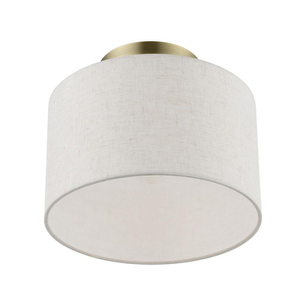 Livex Lighting Blossom 1 - Light Semi-Flush Mount in  Antique Brass