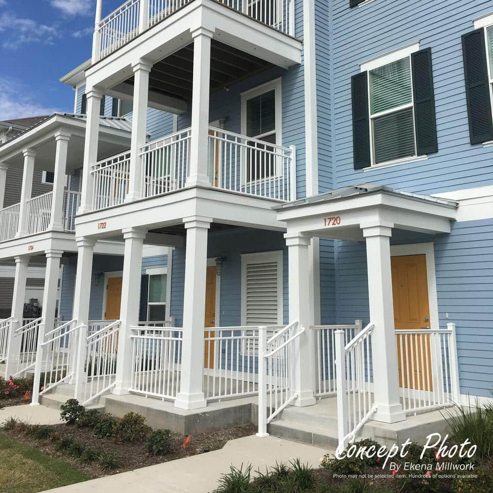 6" x 9' Endura-Aluminum Wellington Style Column, Square Shaft (For Post Wrap Installation), Non-Tapered, Gloss White Finish w/ Capital & Base