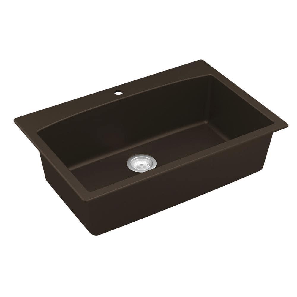 Karran Drop-in Quartz Composite 33'' X 22'' 1-Hole Single Bowl Kitchen Sink