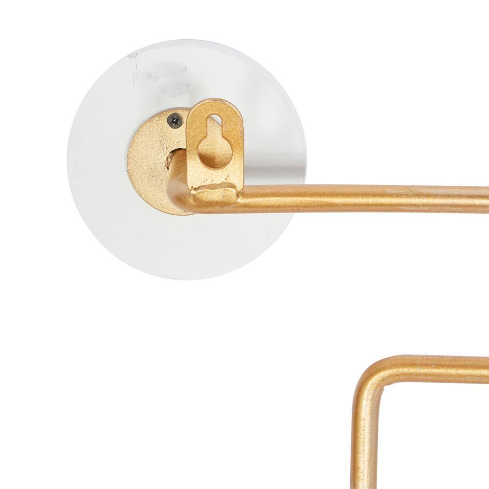 DecMode 24" x 7" Gold Wooden 6 Hangers Wall Hook, 1-Piece