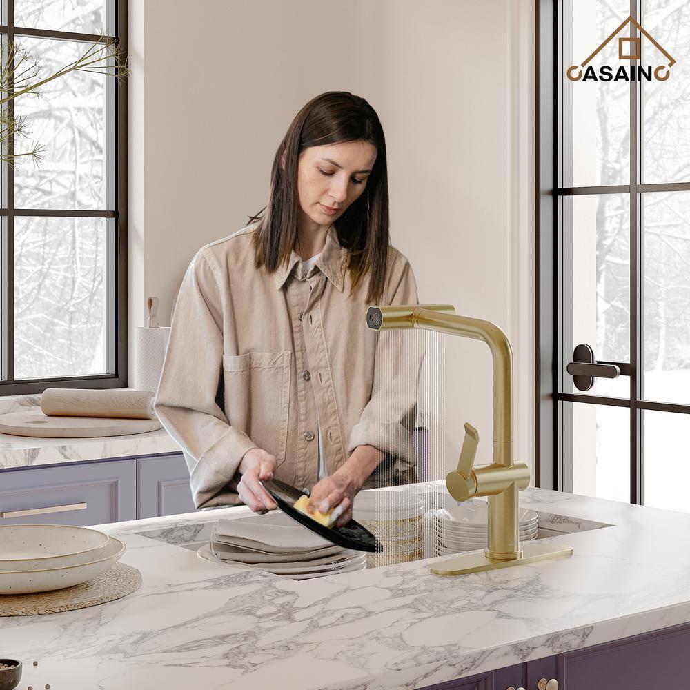 Willow Single Handle Pull Out Kitchen Faucet with Touchless Sensor, Three-function Mode Sprayer