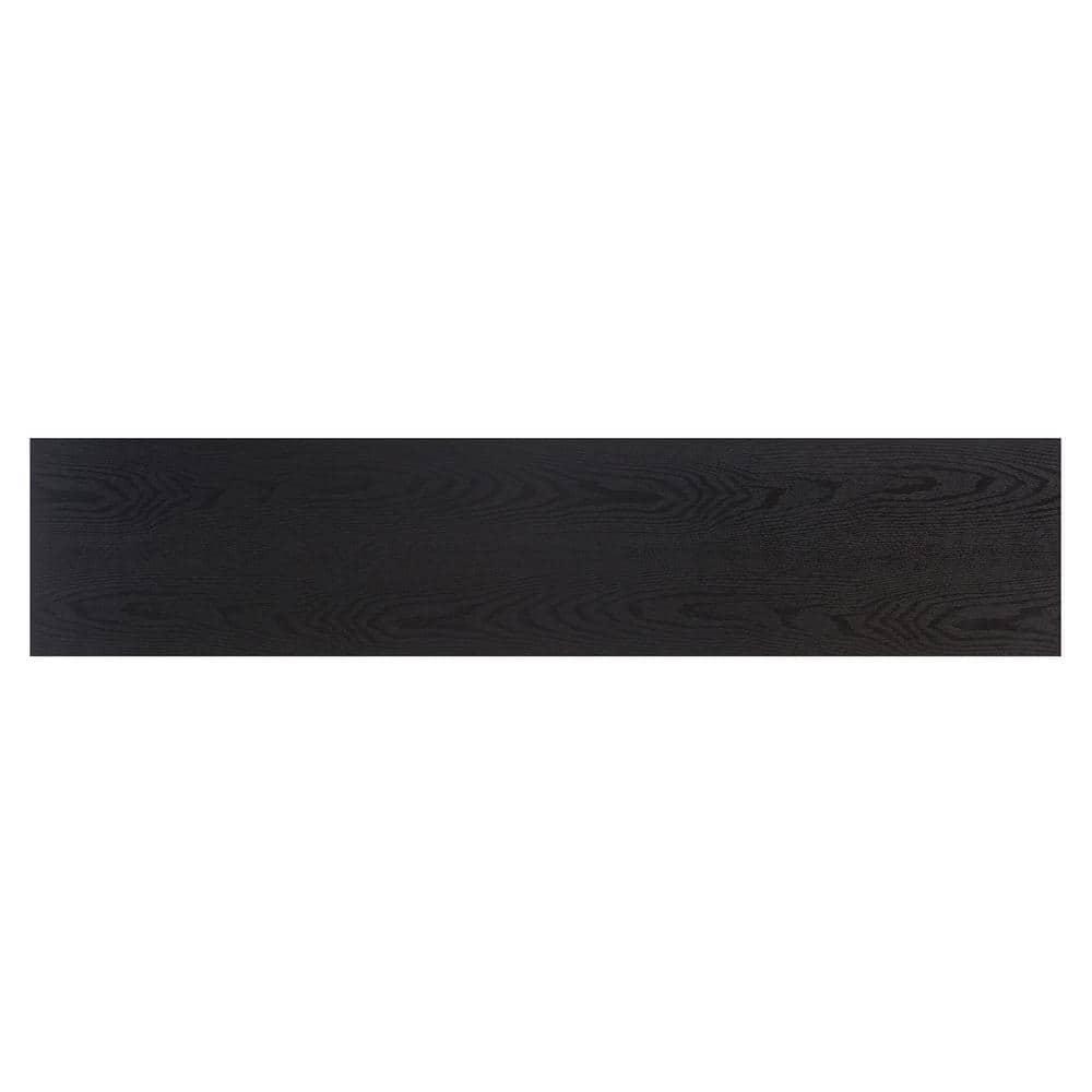 Evelyn&Zoe Chabot Rectangular TV Stand for TV's up to 75", Black Grain