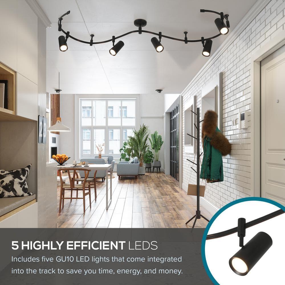 Ellipse 5-Light LED Flex Track - Black