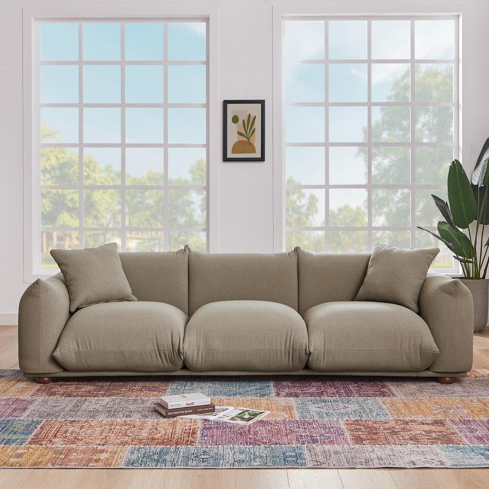 Arter Mid-Century Modern Living Room Luxury Boucle Fabric Couch in Mocha
