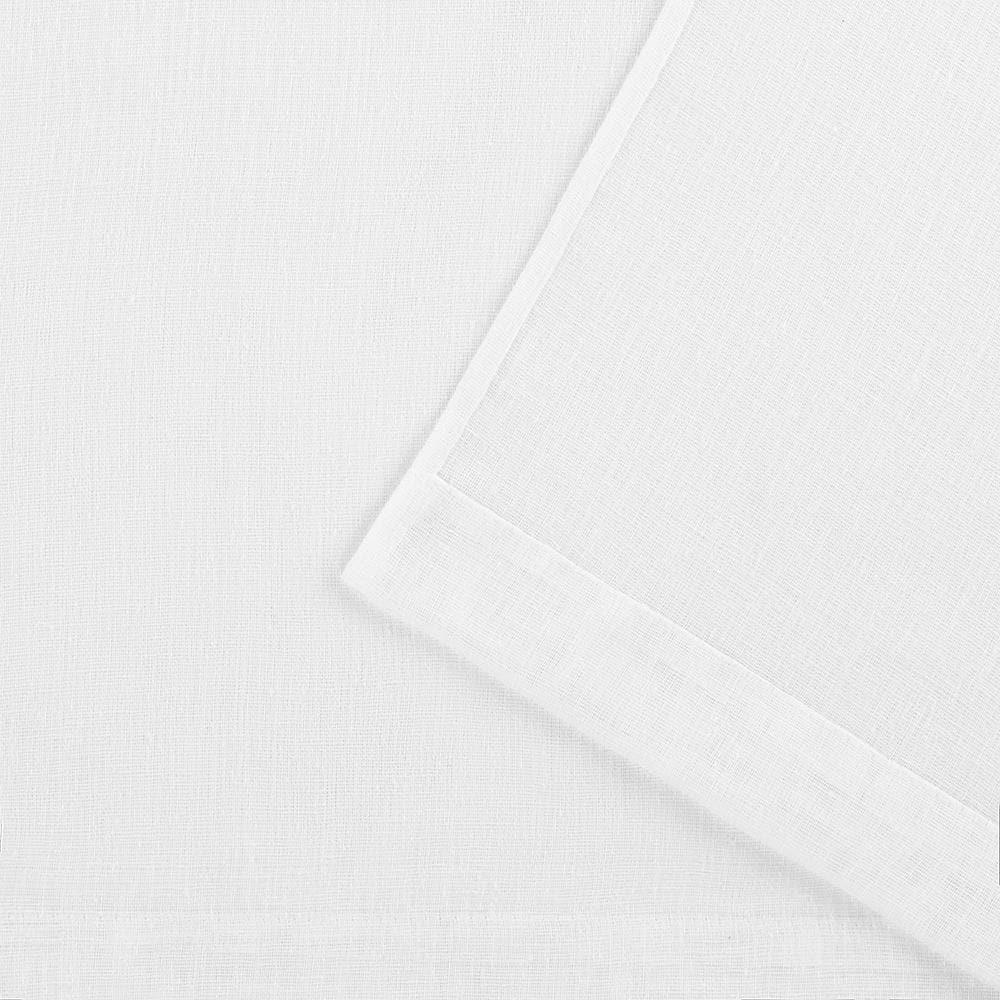 Set of 2 (96"x50") Belgian Pinch Pleats Sheer Window Curtain Panel White - Exclusive Home