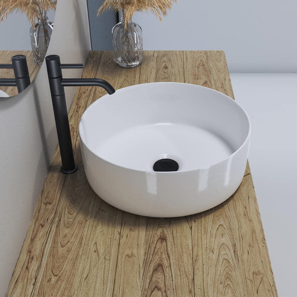 14 X 14 In. Round Ceramic Vessel Bathroom Vessel Sink