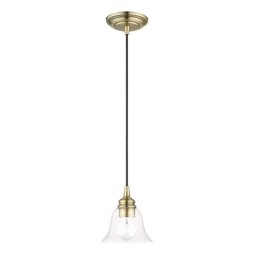 Livex Lighting Moreland 1 - Light Pendant in Antique Brass