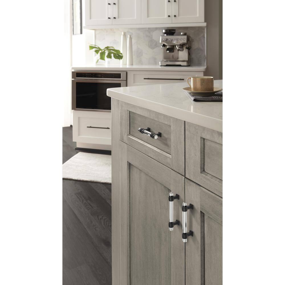 Amerock Glacio 3 inch (76mm) Center-to-Center Clear/Black Bronze Cabinet Pull
