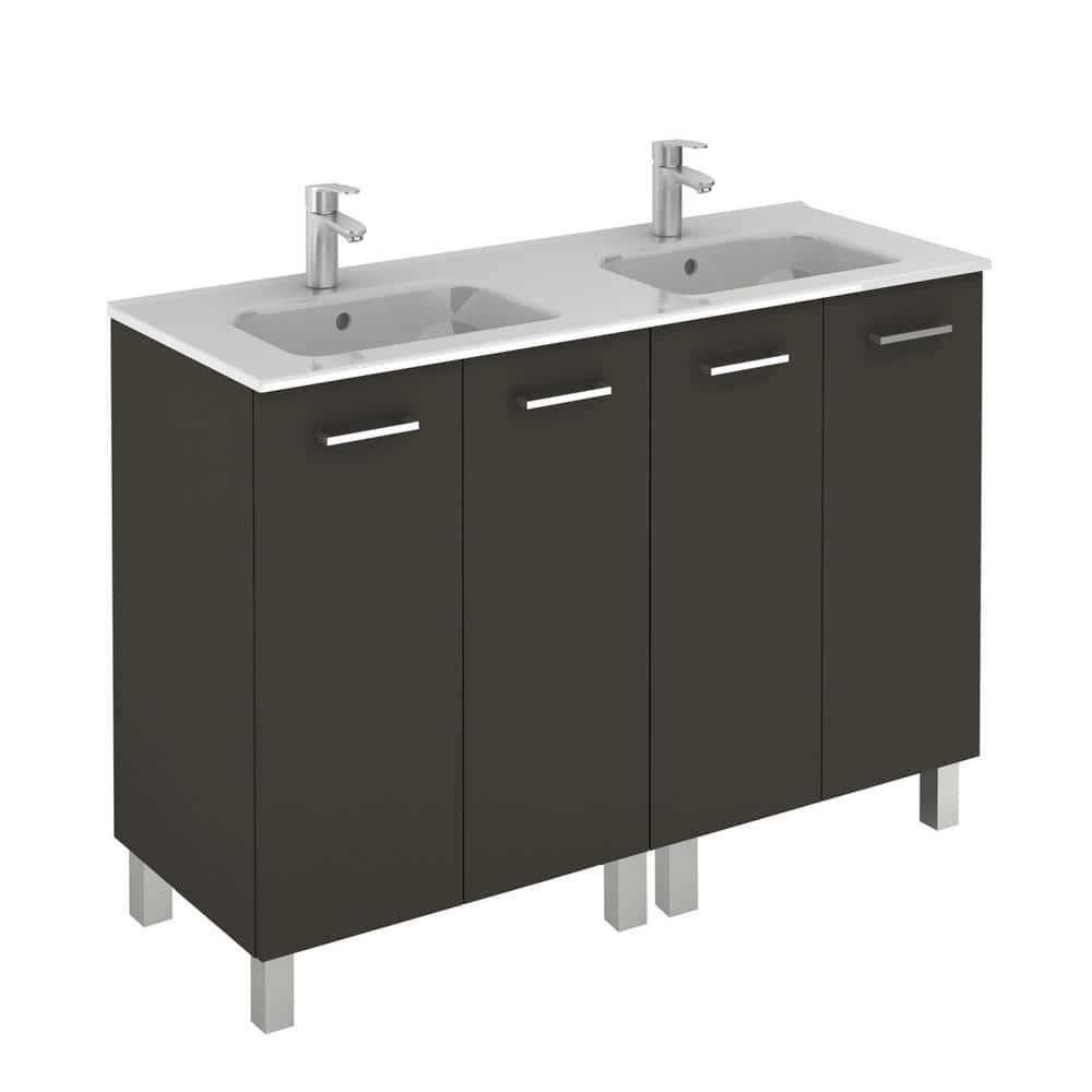 WS Bath Collections Logic 47.3'' Double Bathroom Vanity with Ceramic Top