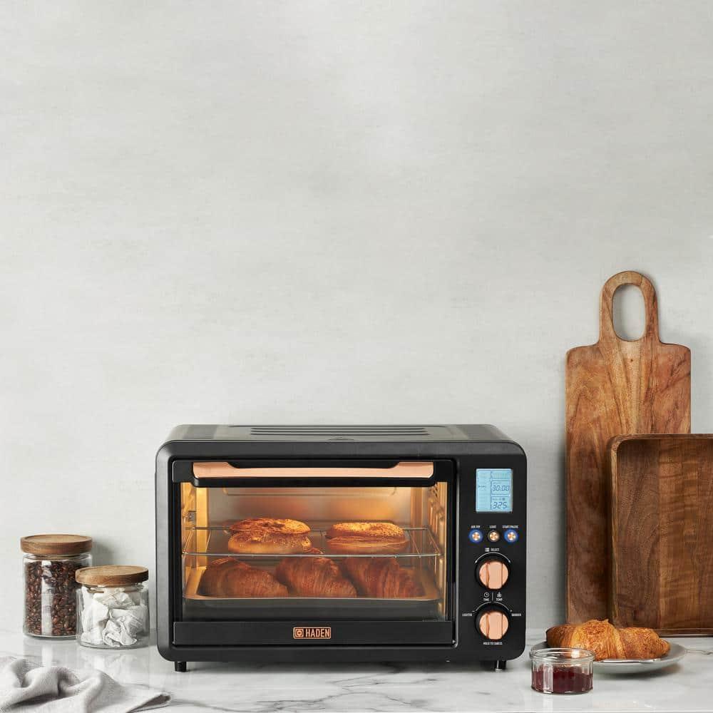 HADEN Haden Countertop 6 Slice Toaster Oven Air Fryer Combo for Kitchen, Black/Copper