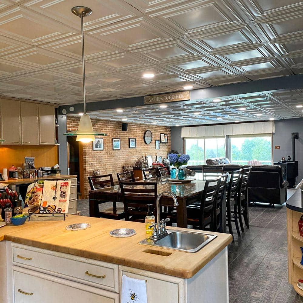 FromPlainToBeautifulInHours Economy Drop-In PVC Ceiling Tile (Set of 50)