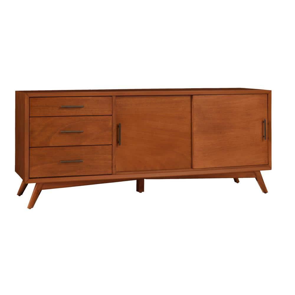 Alpine Furniture Flynn Large Wood TV Console in Acorn Brown