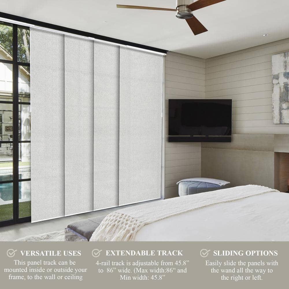 86"x96" Chicology Light Filtering Panel Track Curtain Blind Ballroom White