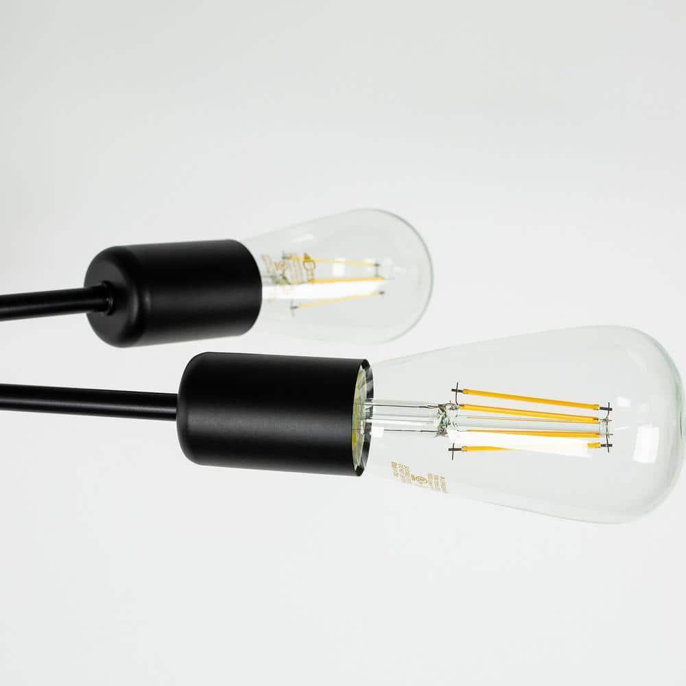 LOHASLED 6-Light Black Modern Sputnik Semi Flush Mount, Industrial Metal Fixtures for Bedroom Dining Room Living Room Hallway Office,Bulb NOT Included