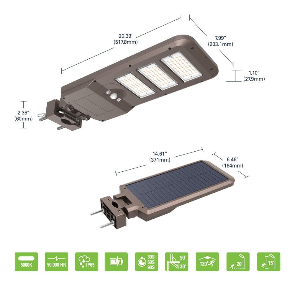 1 - Head LED Solar Powered Dusk to Dawn Outdoor Security Area Light with Motion Sensor