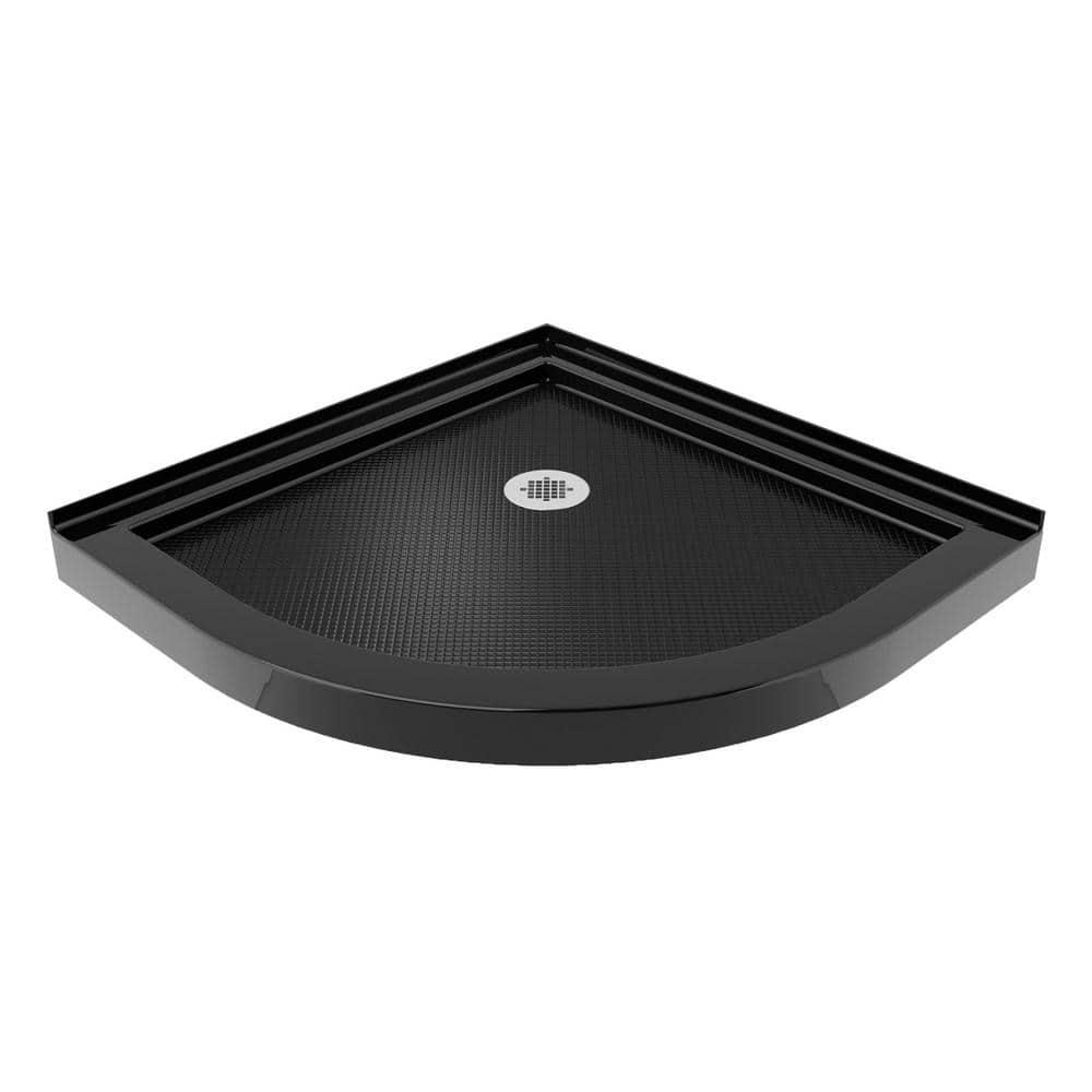 Prime 38" W x 38" D x 74.75" H Semi-Frameless Round Shower Enclosure with Base Included