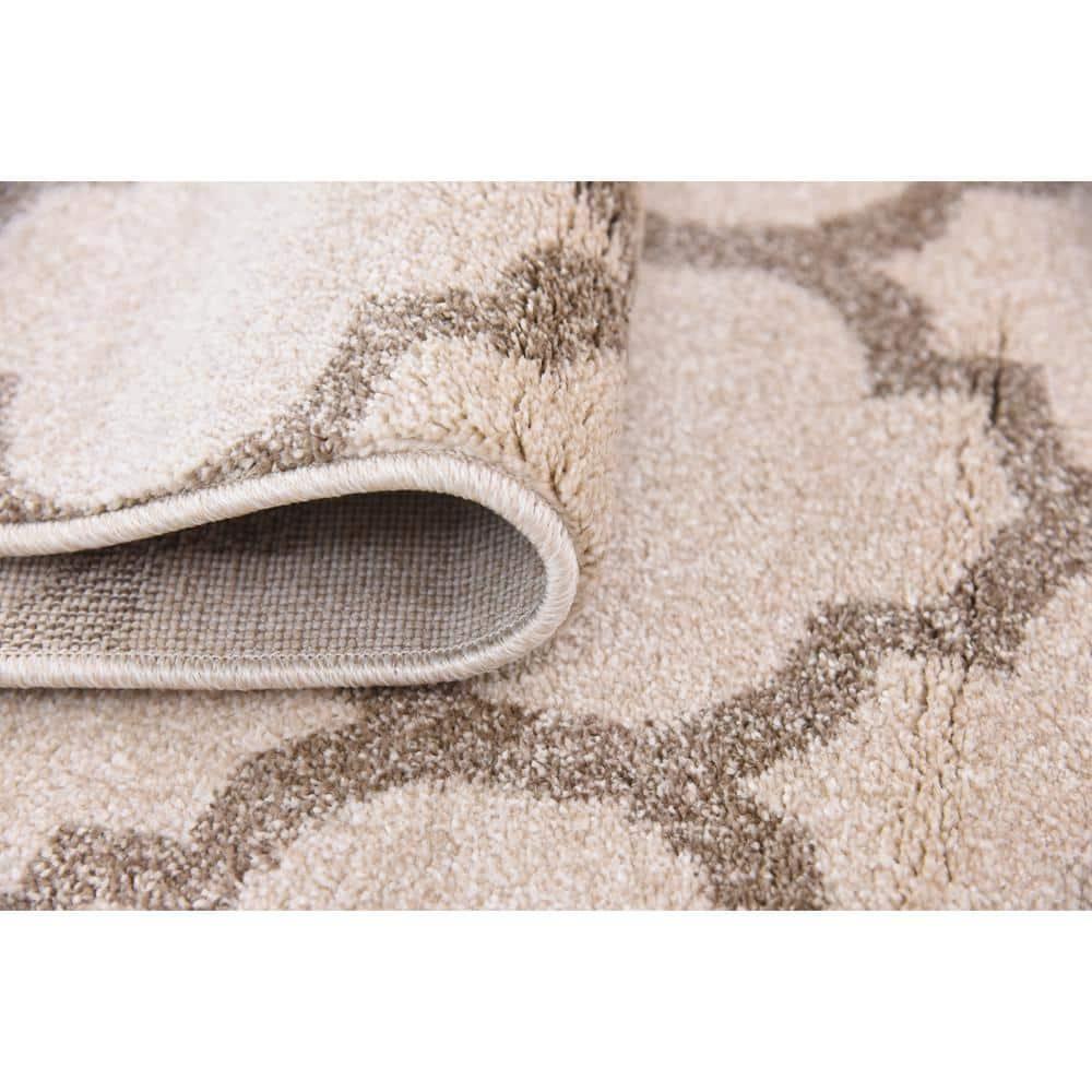 Unique Loom 4' 1 x 6' 1 Trellis Philadelphia Beige and Light Brown Area Rug