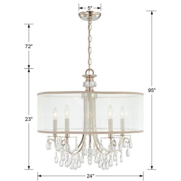 Five Light Chandelier In Minimalist Style 24 Inches Wide By 23 Inches High-Polished Chrome Finish    -Traditional Installation Crystorama Lighting