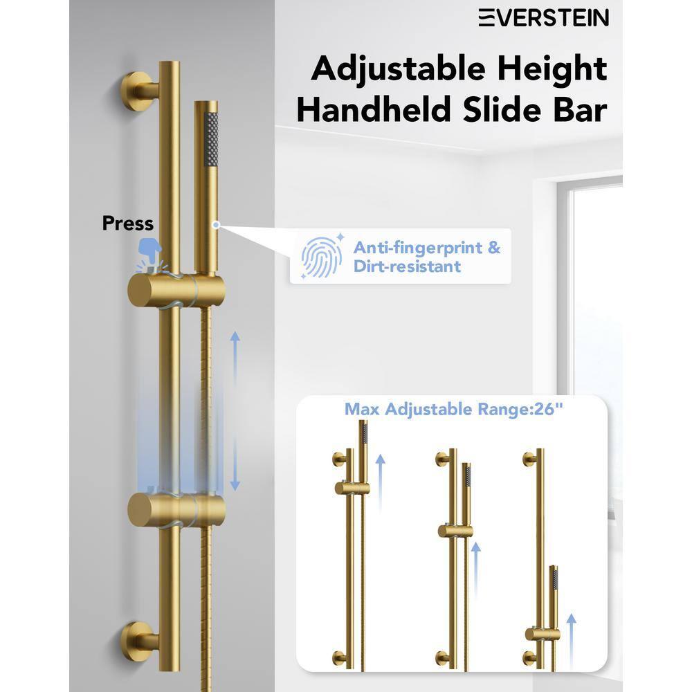 DualJetSpa 3-Function Round 10" & 6" Dual Shower Faucet System with Pressure Balancing Rough-In Valve