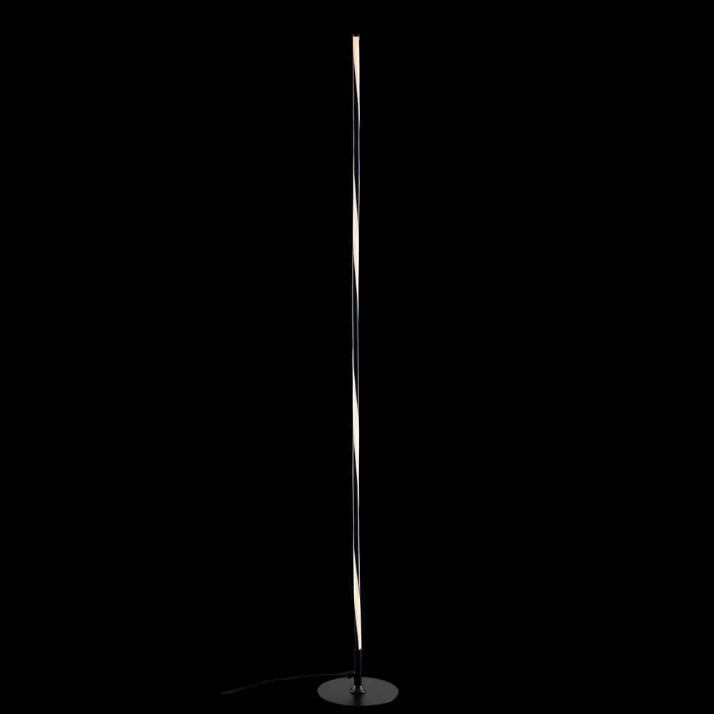 JONATHAN Y JYL7006C Pilar 63.75" LED Integrated Floor Lamp, Modern, Contemporary for living room, dinning room, bedroom, office, Black
